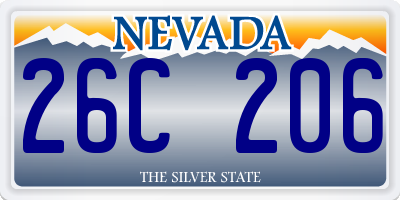 NV license plate 26C206