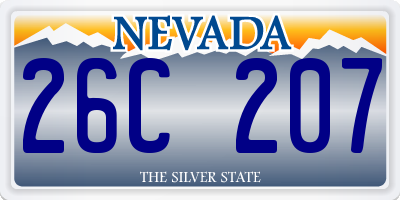 NV license plate 26C207