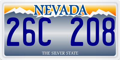 NV license plate 26C208