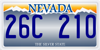 NV license plate 26C210