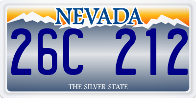 NV license plate 26C212