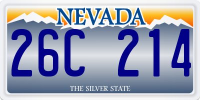 NV license plate 26C214