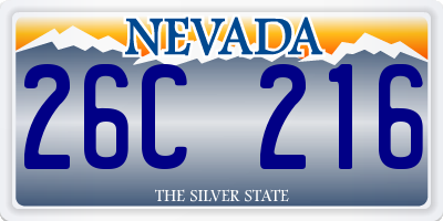 NV license plate 26C216