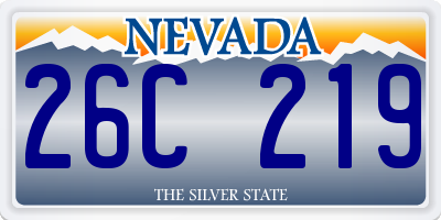NV license plate 26C219
