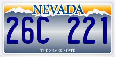 NV license plate 26C221