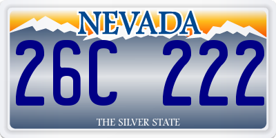 NV license plate 26C222