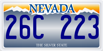 NV license plate 26C223