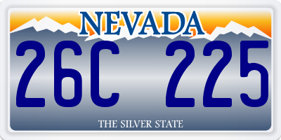 NV license plate 26C225