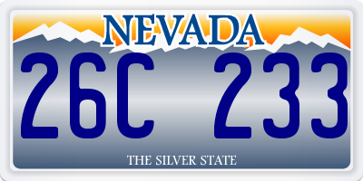 NV license plate 26C233