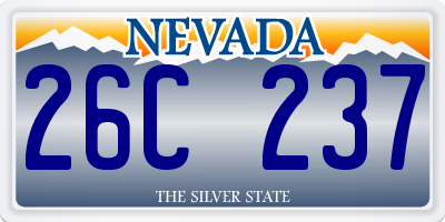 NV license plate 26C237