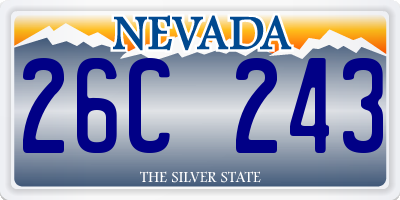 NV license plate 26C243