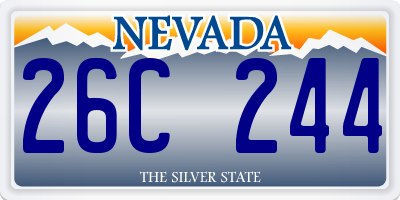 NV license plate 26C244