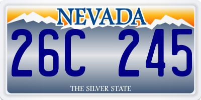 NV license plate 26C245