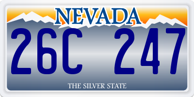 NV license plate 26C247