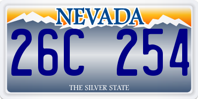 NV license plate 26C254