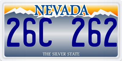 NV license plate 26C262