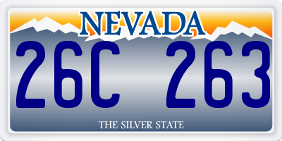 NV license plate 26C263