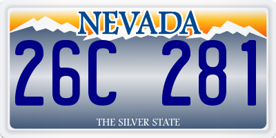 NV license plate 26C281