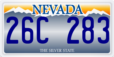 NV license plate 26C283