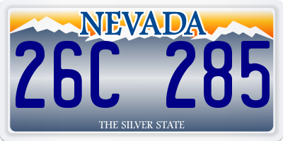 NV license plate 26C285