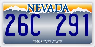 NV license plate 26C291