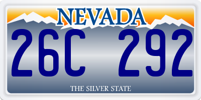 NV license plate 26C292