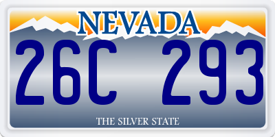 NV license plate 26C293