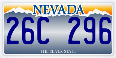 NV license plate 26C296