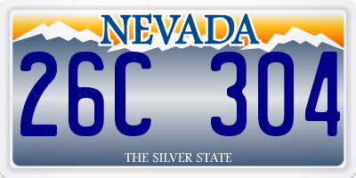 NV license plate 26C304