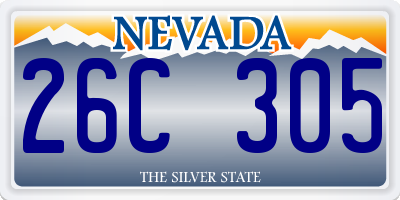 NV license plate 26C305