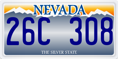 NV license plate 26C308