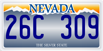 NV license plate 26C309