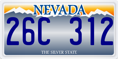 NV license plate 26C312