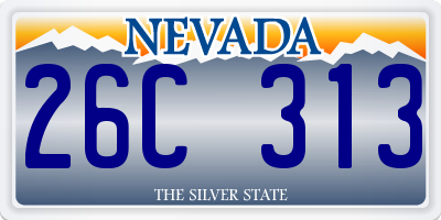 NV license plate 26C313