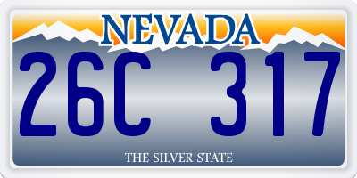 NV license plate 26C317