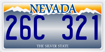 NV license plate 26C321