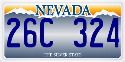 NV license plate 26C324