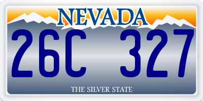 NV license plate 26C327