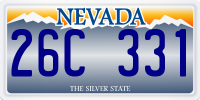 NV license plate 26C331