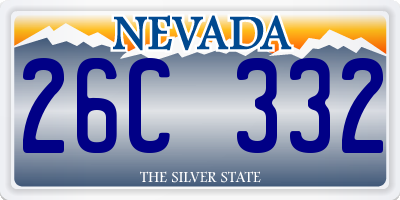 NV license plate 26C332