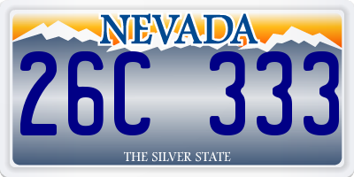 NV license plate 26C333