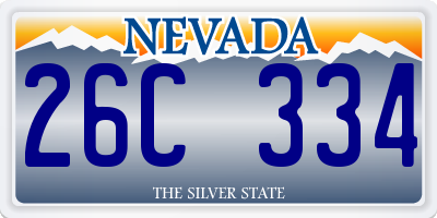 NV license plate 26C334