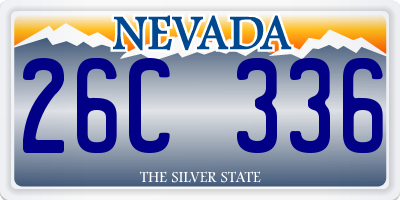 NV license plate 26C336