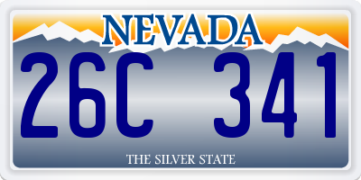 NV license plate 26C341