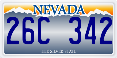 NV license plate 26C342