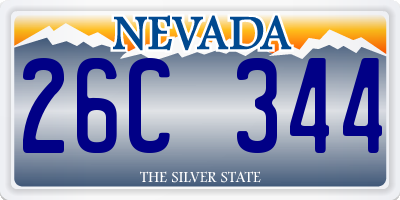 NV license plate 26C344