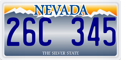 NV license plate 26C345