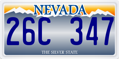 NV license plate 26C347