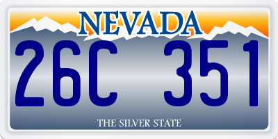 NV license plate 26C351