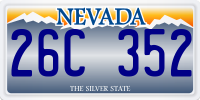 NV license plate 26C352